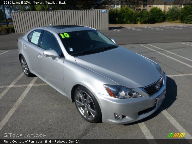 Mercury Metallic / Black 2010 Lexus IS 250