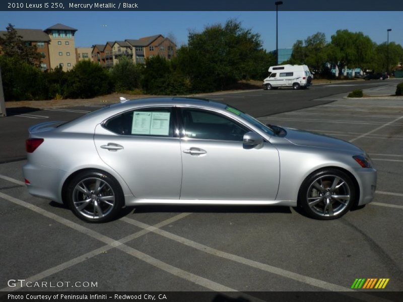 Mercury Metallic / Black 2010 Lexus IS 250