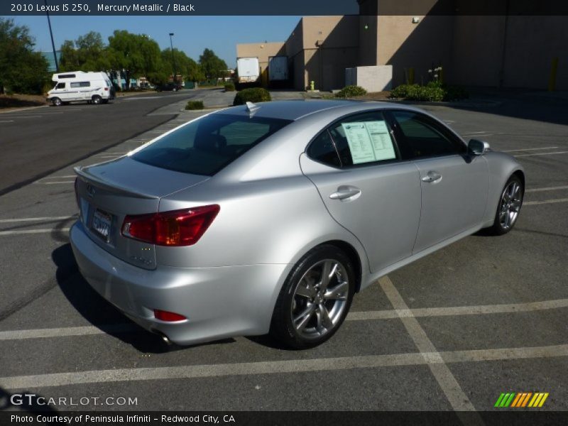 Mercury Metallic / Black 2010 Lexus IS 250