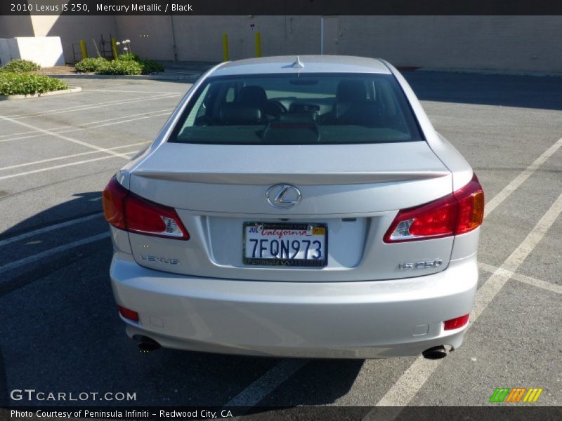 Mercury Metallic / Black 2010 Lexus IS 250