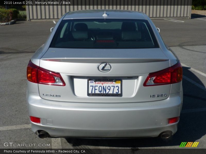 Mercury Metallic / Black 2010 Lexus IS 250