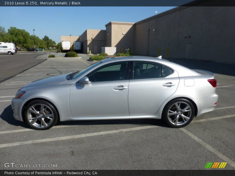 Mercury Metallic / Black 2010 Lexus IS 250