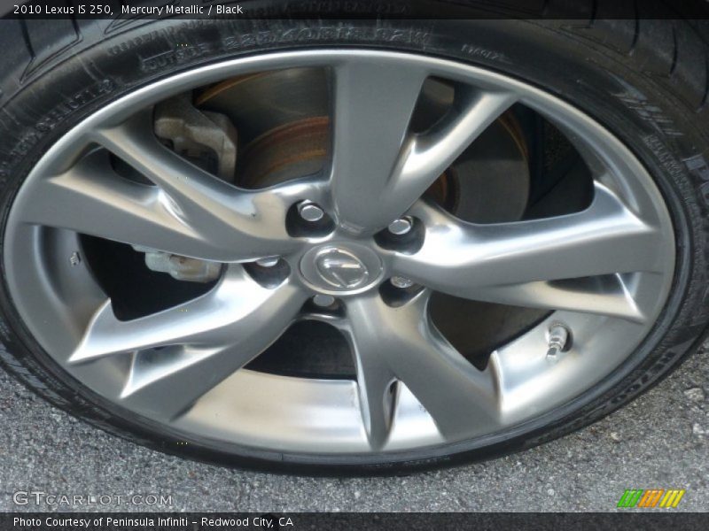 Mercury Metallic / Black 2010 Lexus IS 250