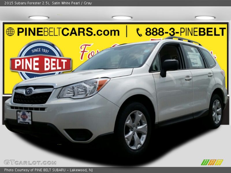 Satin White Pearl / Gray 2015 Subaru Forester 2.5i