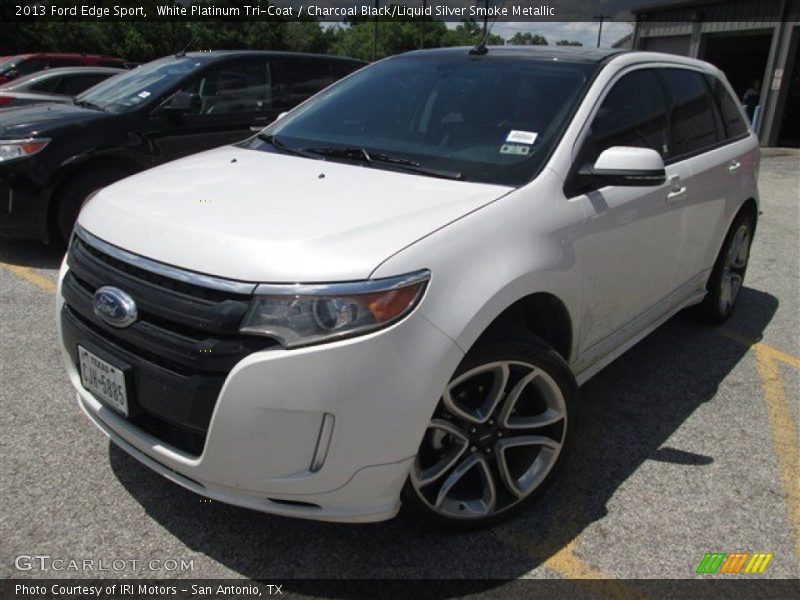 White Platinum Tri-Coat / Charcoal Black/Liquid Silver Smoke Metallic 2013 Ford Edge Sport