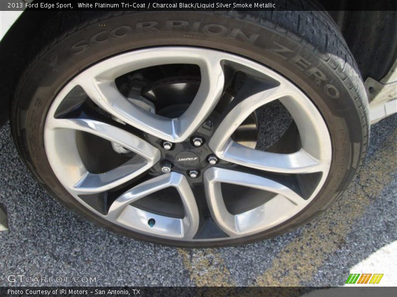 White Platinum Tri-Coat / Charcoal Black/Liquid Silver Smoke Metallic 2013 Ford Edge Sport