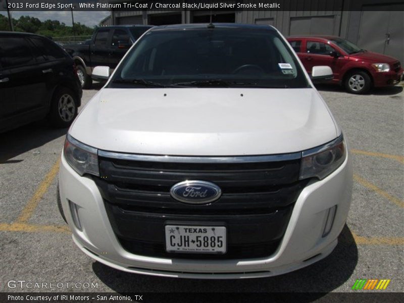 White Platinum Tri-Coat / Charcoal Black/Liquid Silver Smoke Metallic 2013 Ford Edge Sport