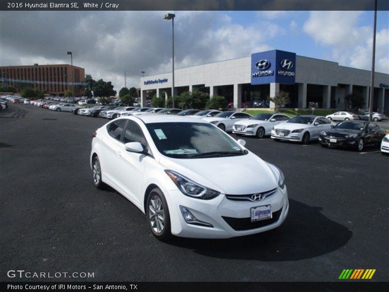 White / Gray 2016 Hyundai Elantra SE