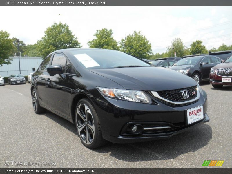 Crystal Black Pearl / Black/Red 2014 Honda Civic Si Sedan