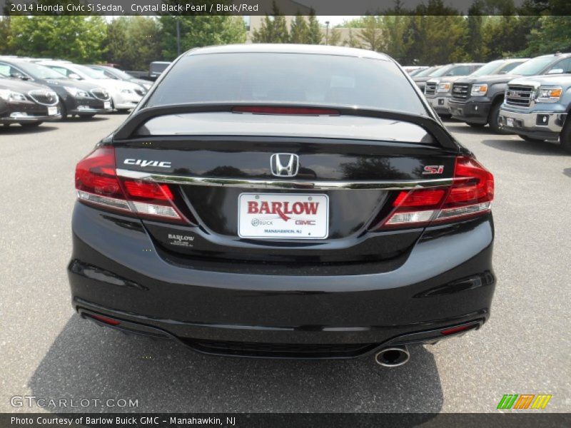 Crystal Black Pearl / Black/Red 2014 Honda Civic Si Sedan