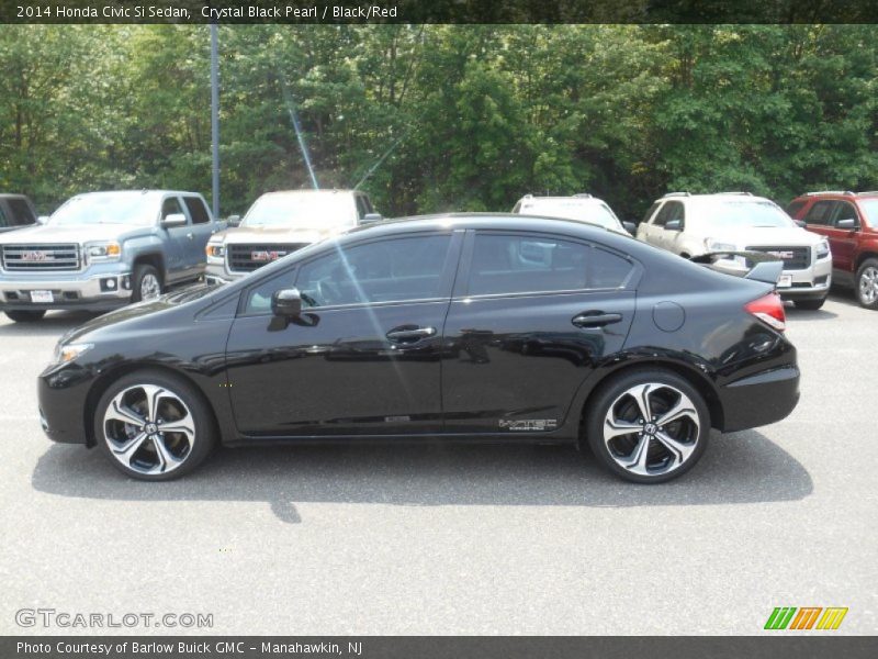 Crystal Black Pearl / Black/Red 2014 Honda Civic Si Sedan