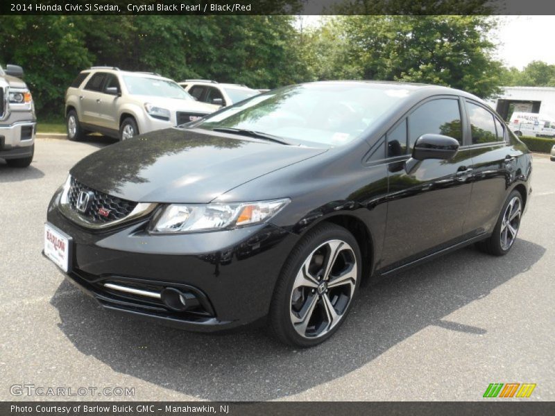 Crystal Black Pearl / Black/Red 2014 Honda Civic Si Sedan