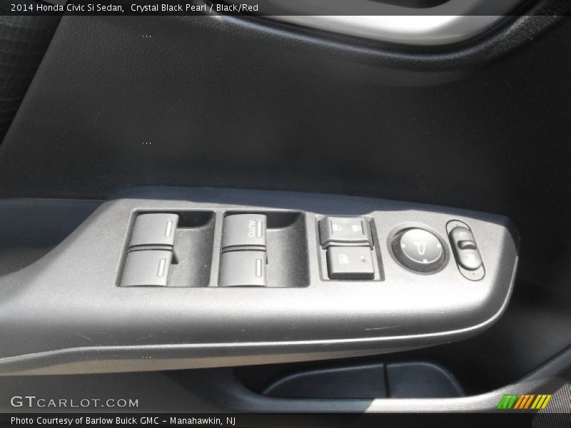 Crystal Black Pearl / Black/Red 2014 Honda Civic Si Sedan
