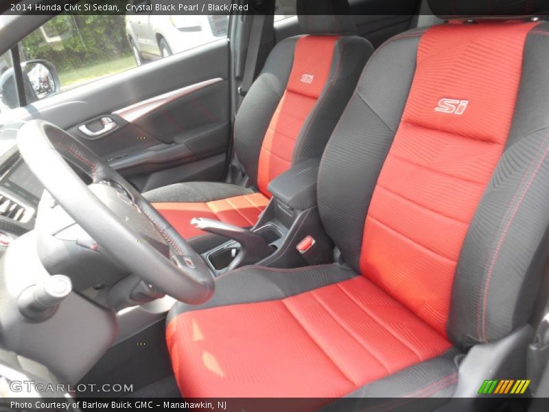 Crystal Black Pearl / Black/Red 2014 Honda Civic Si Sedan