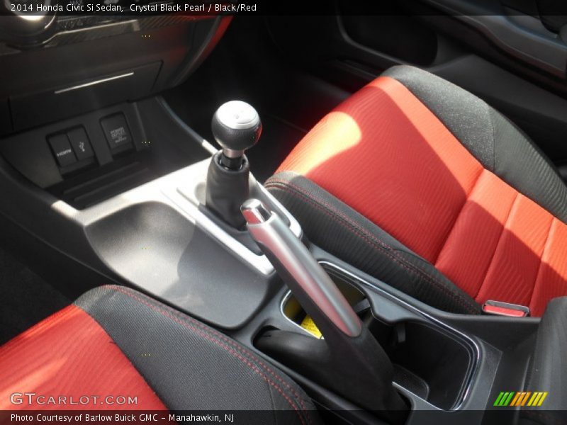 Crystal Black Pearl / Black/Red 2014 Honda Civic Si Sedan