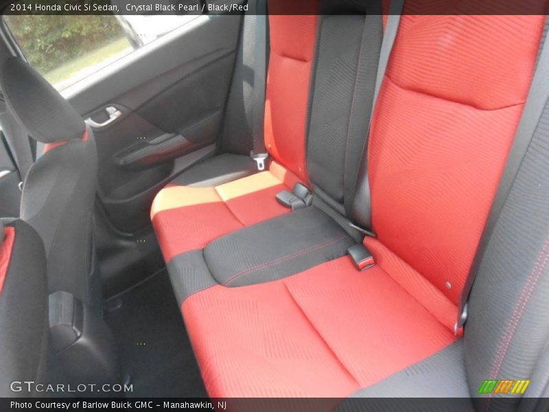 Crystal Black Pearl / Black/Red 2014 Honda Civic Si Sedan