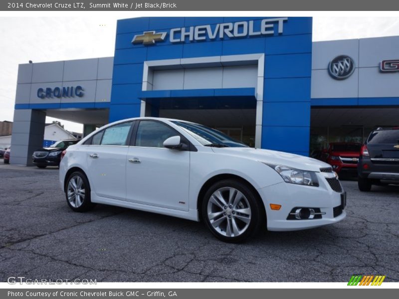 Summit White / Jet Black/Brick 2014 Chevrolet Cruze LTZ