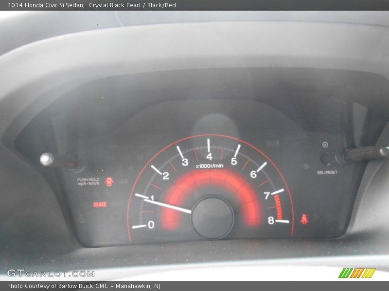 Crystal Black Pearl / Black/Red 2014 Honda Civic Si Sedan