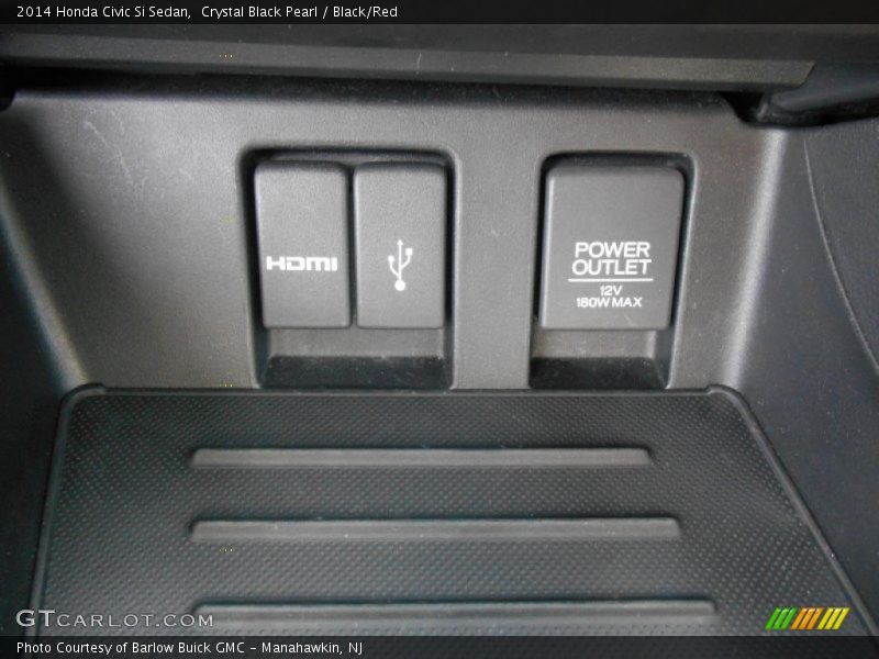 Crystal Black Pearl / Black/Red 2014 Honda Civic Si Sedan