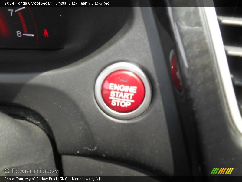 Crystal Black Pearl / Black/Red 2014 Honda Civic Si Sedan