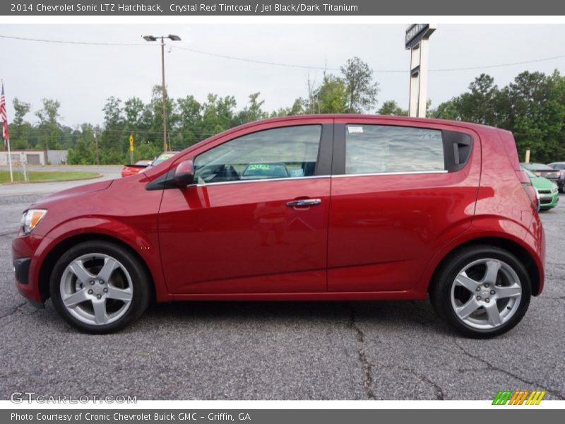 Crystal Red Tintcoat / Jet Black/Dark Titanium 2014 Chevrolet Sonic LTZ Hatchback