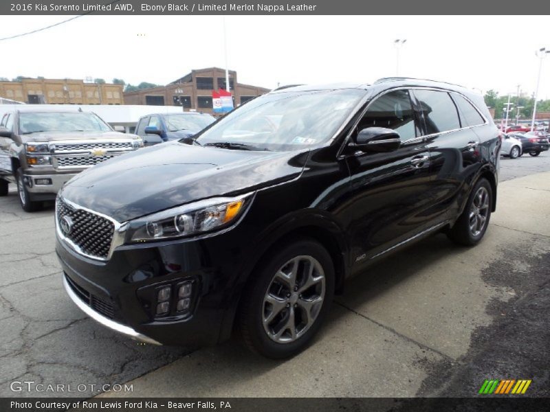 Ebony Black / Limited Merlot Nappa Leather 2016 Kia Sorento Limited AWD