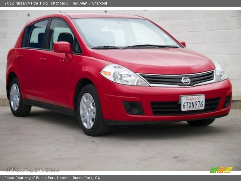 Red Alert / Charcoal 2012 Nissan Versa 1.8 S Hatchback