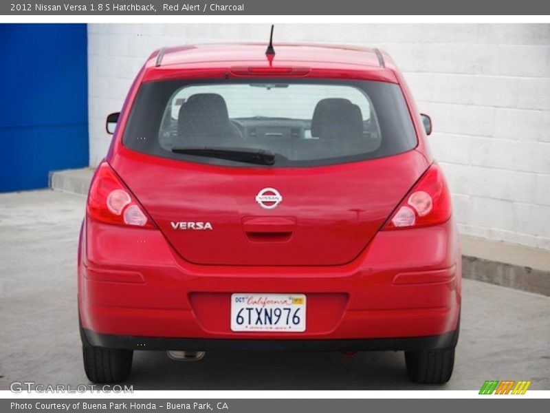 Red Alert / Charcoal 2012 Nissan Versa 1.8 S Hatchback