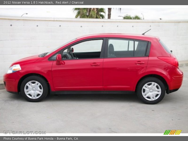 Red Alert / Charcoal 2012 Nissan Versa 1.8 S Hatchback