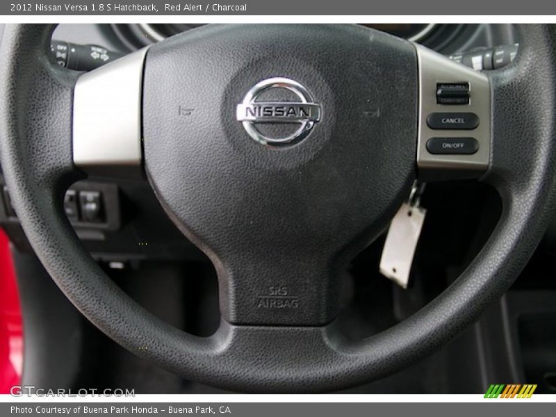 Red Alert / Charcoal 2012 Nissan Versa 1.8 S Hatchback