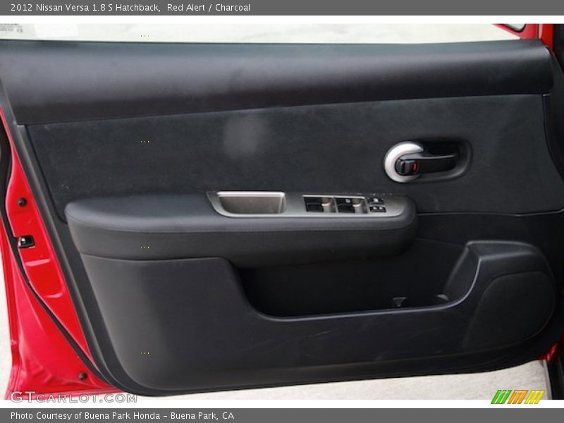 Red Alert / Charcoal 2012 Nissan Versa 1.8 S Hatchback