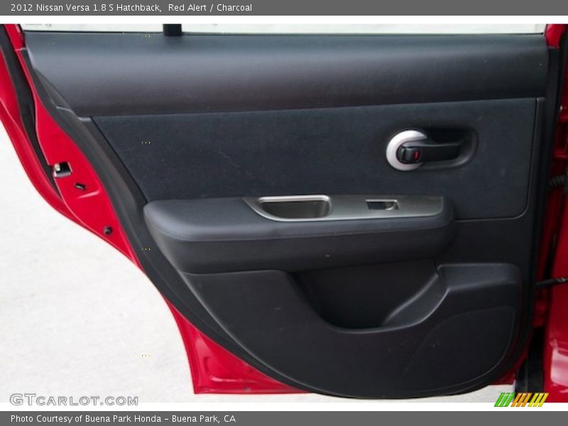 Red Alert / Charcoal 2012 Nissan Versa 1.8 S Hatchback