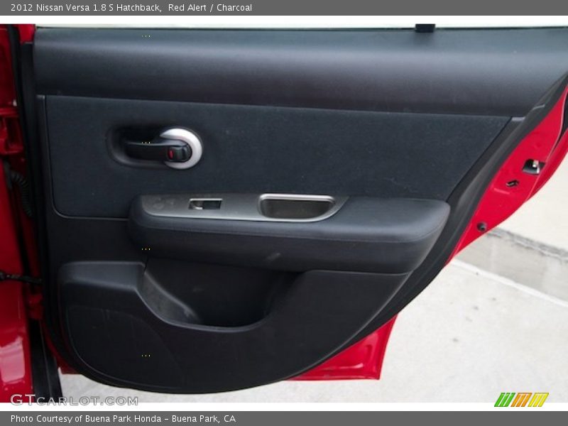 Red Alert / Charcoal 2012 Nissan Versa 1.8 S Hatchback