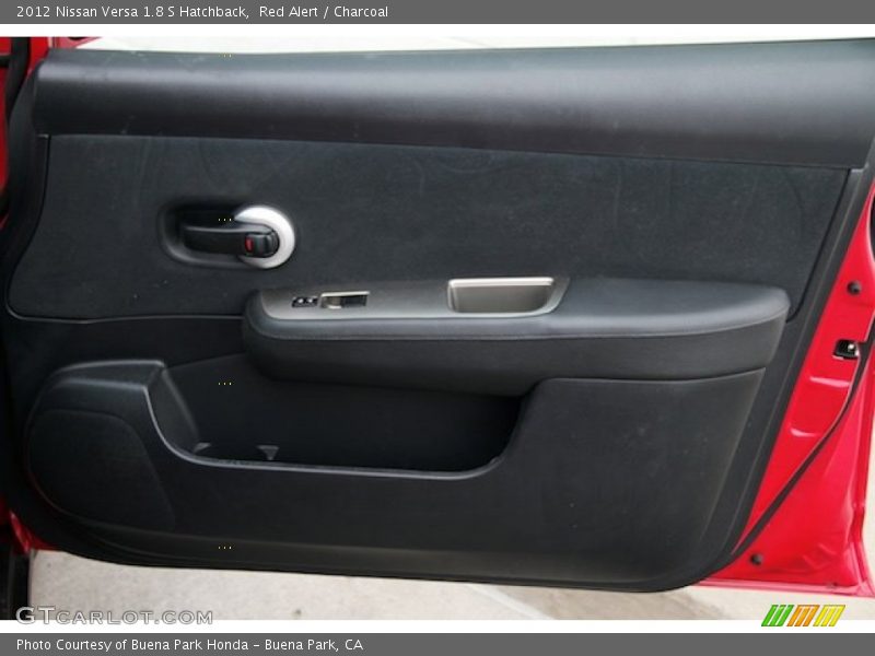 Red Alert / Charcoal 2012 Nissan Versa 1.8 S Hatchback