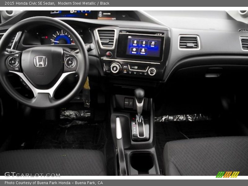 Modern Steel Metallic / Black 2015 Honda Civic SE Sedan