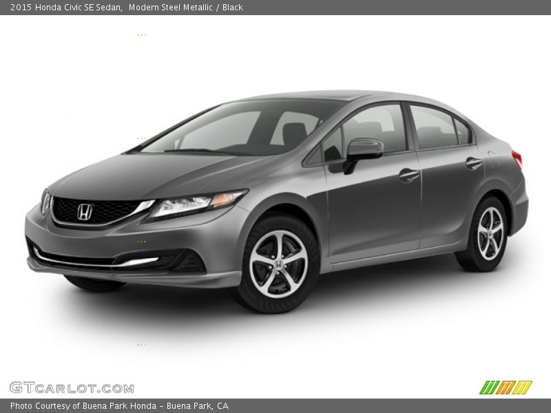 Modern Steel Metallic / Black 2015 Honda Civic SE Sedan