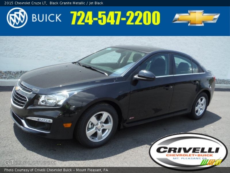 Black Granite Metallic / Jet Black 2015 Chevrolet Cruze LT