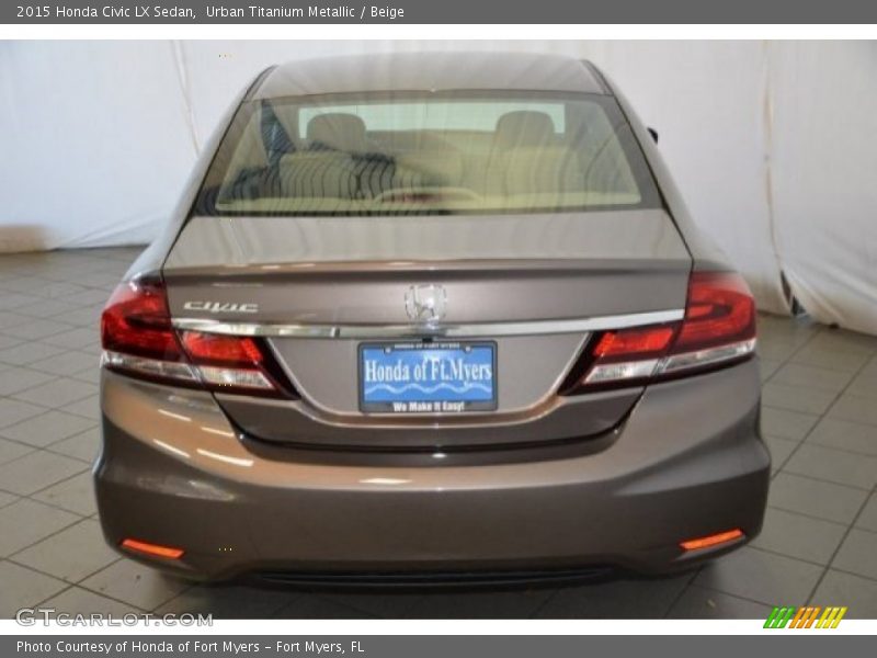 Urban Titanium Metallic / Beige 2015 Honda Civic LX Sedan