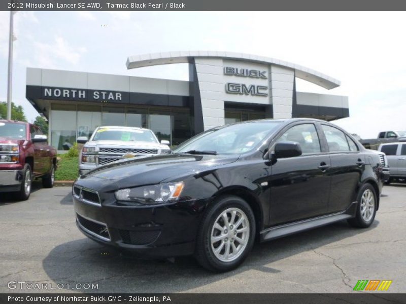 Tarmac Black Pearl / Black 2012 Mitsubishi Lancer SE AWD