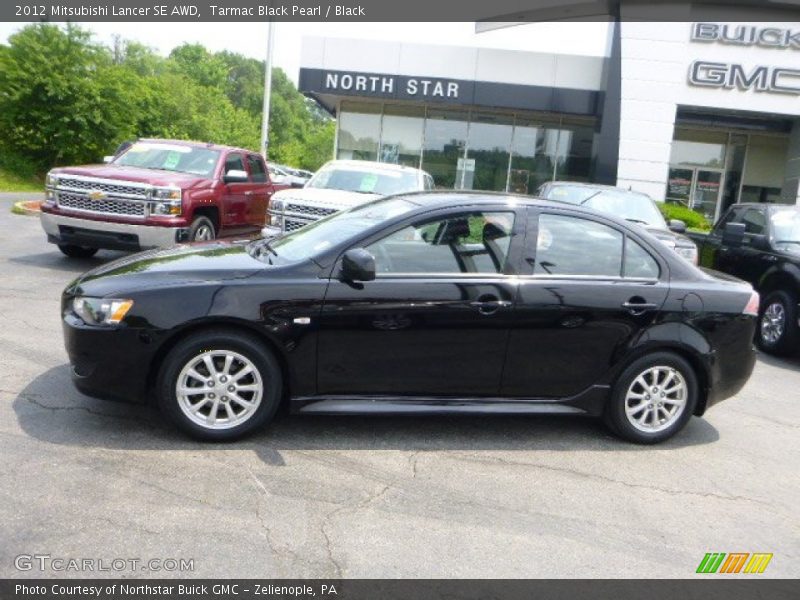 Tarmac Black Pearl / Black 2012 Mitsubishi Lancer SE AWD