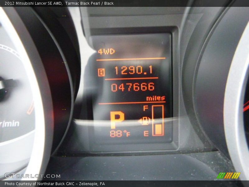 Tarmac Black Pearl / Black 2012 Mitsubishi Lancer SE AWD