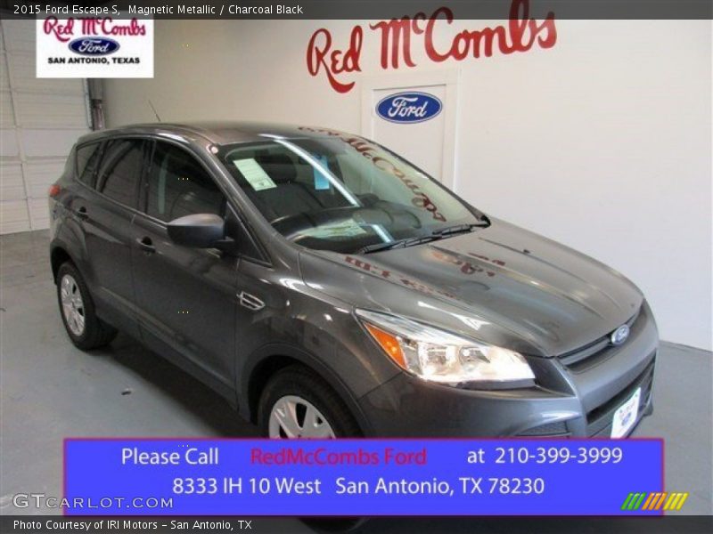 Magnetic Metallic / Charcoal Black 2015 Ford Escape S