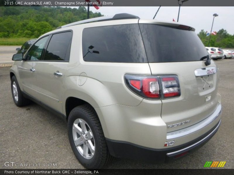 Champagne Silver Metallic / Ebony 2015 GMC Acadia SLE AWD