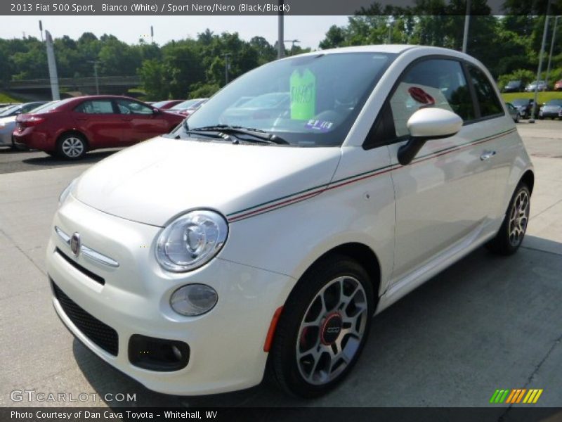 Bianco (White) / Sport Nero/Nero (Black/Black) 2013 Fiat 500 Sport