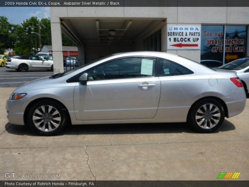 Alabaster Silver Metallic / Black 2009 Honda Civic EX-L Coupe
