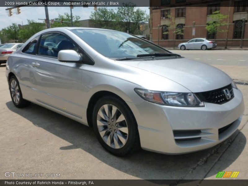 Alabaster Silver Metallic / Black 2009 Honda Civic EX-L Coupe