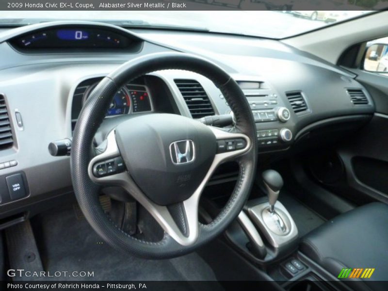 Alabaster Silver Metallic / Black 2009 Honda Civic EX-L Coupe