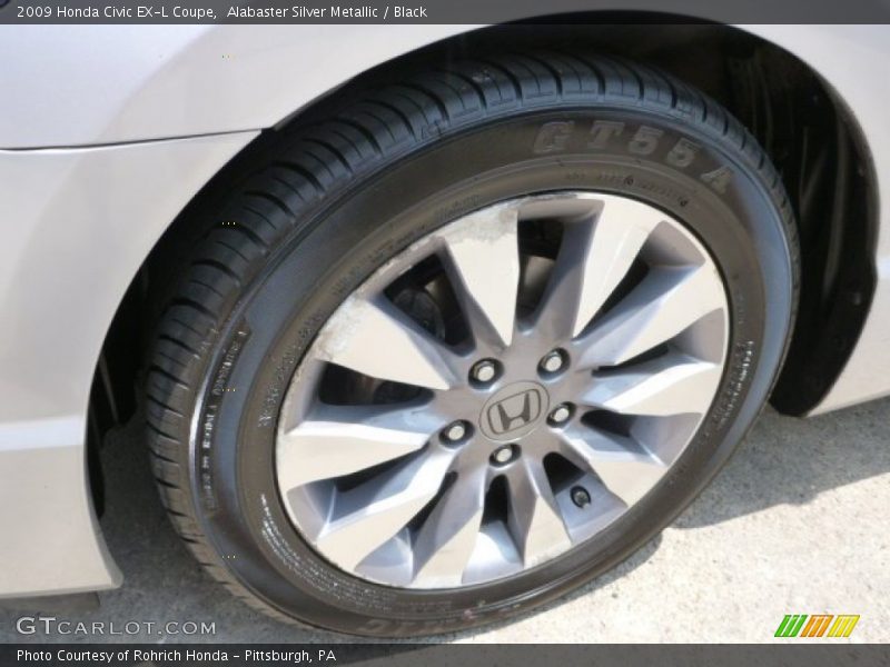 Alabaster Silver Metallic / Black 2009 Honda Civic EX-L Coupe