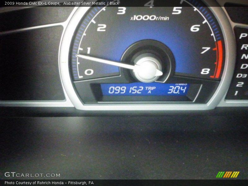 Alabaster Silver Metallic / Black 2009 Honda Civic EX-L Coupe