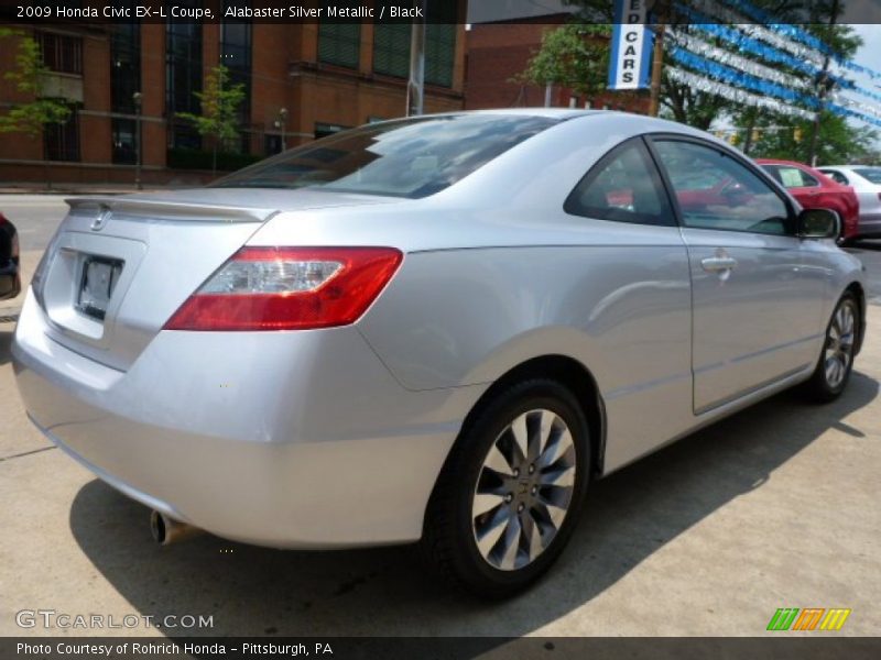 Alabaster Silver Metallic / Black 2009 Honda Civic EX-L Coupe